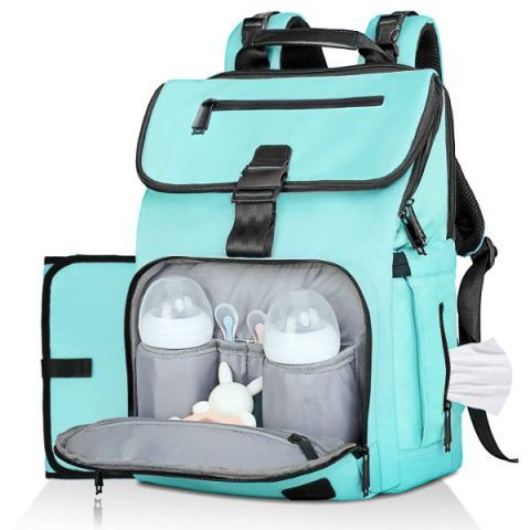 Mochila de pañales para bebés azul
