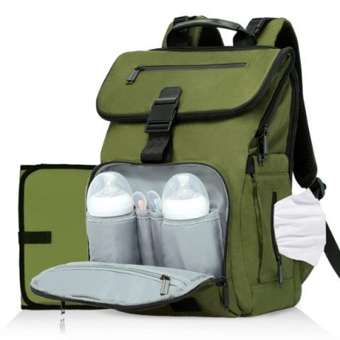 Mochila de pañales para bebés verde